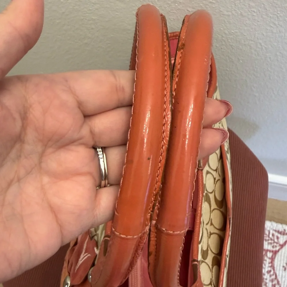 Coach Beige and Pink Floral Tote - Picture 6 of 8